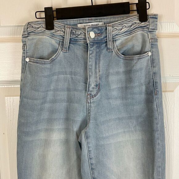 Judy Blue Size 0/24 Cadence Jean Hi Waist Wide Leg Braided Waistband Bohemian R2 - Picture 5 of 12